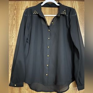 Large black long sleeve blouse
